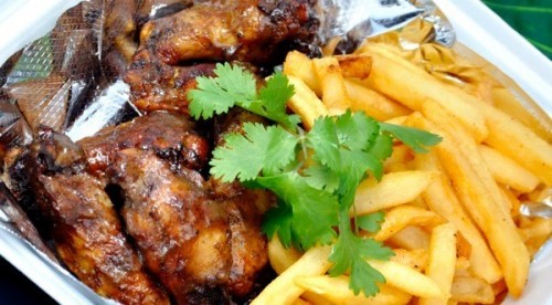 CARIBBEAN JERK WINGS AND FRIES